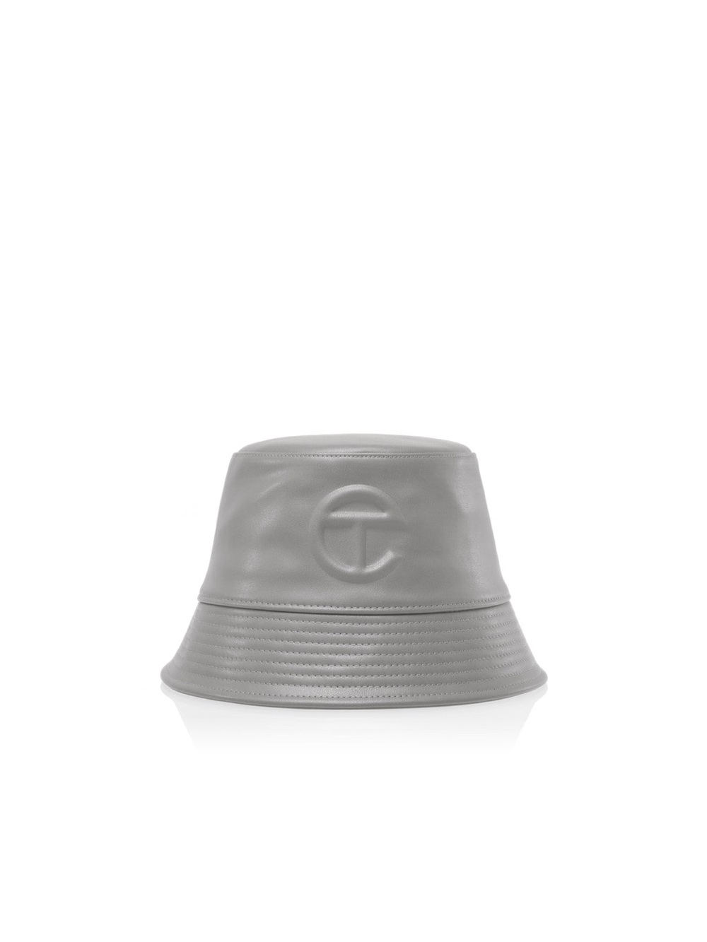 Telfar Gray Embossed Leather Bucket Hat S/M